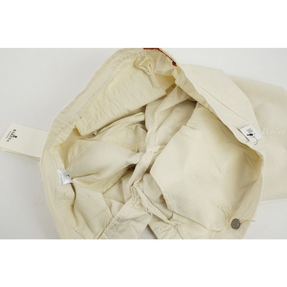 New Barena Nassa Stino Men's EU 54 / US 38 Ivory Cotton Button Fly Chino Shorts - Picture 5 of 8